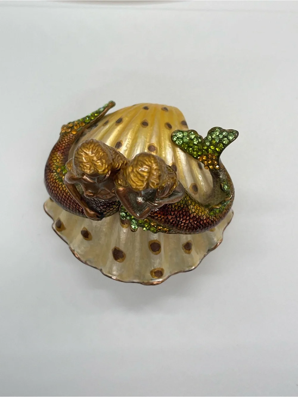 Mermaid Duo Jewelry Organizer Box - Green & Bronze